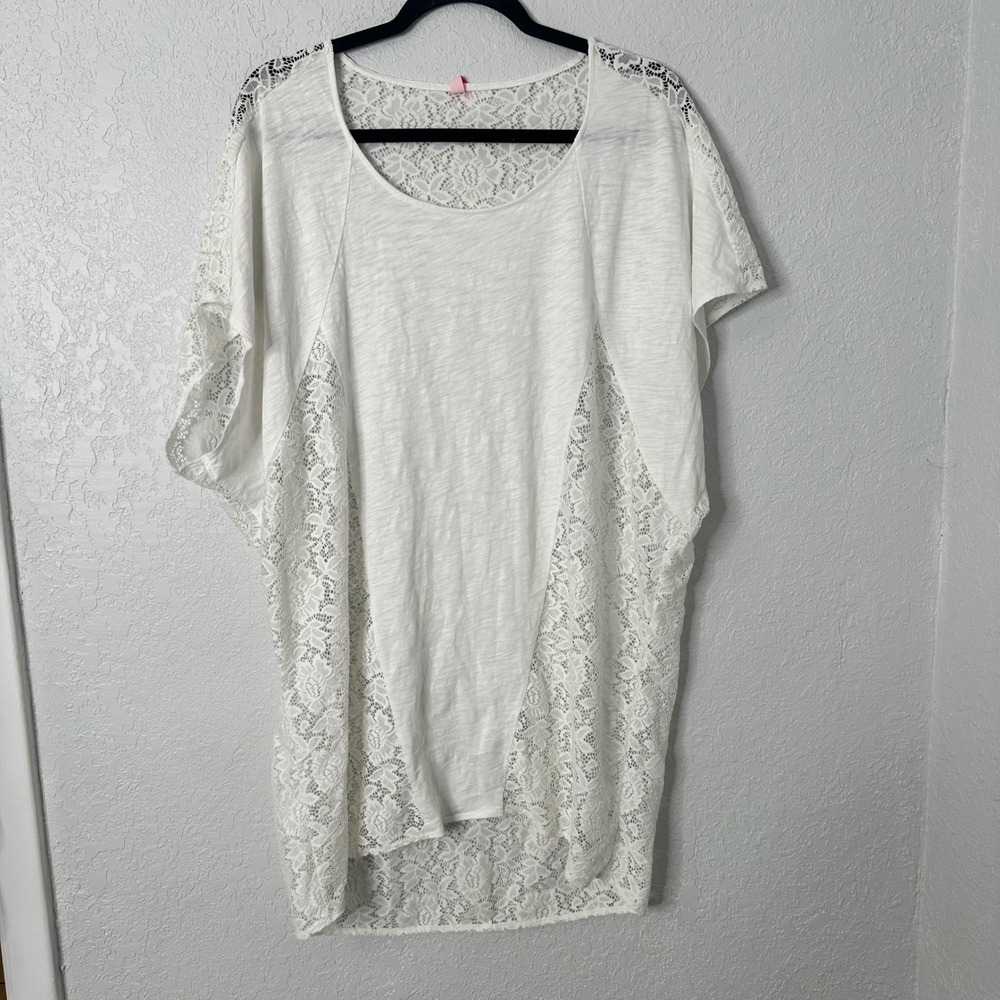 Victoria's Secret White Lace Cover-Up‎ Tunic Top Medium/Large Beach Pool